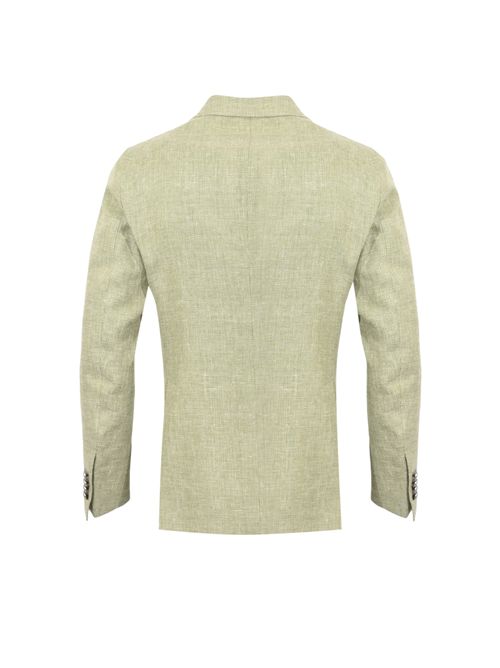 Giacca monopetto in misto lino e cotone Verde Tagliatore | 1SMC22K 340346 EV965678